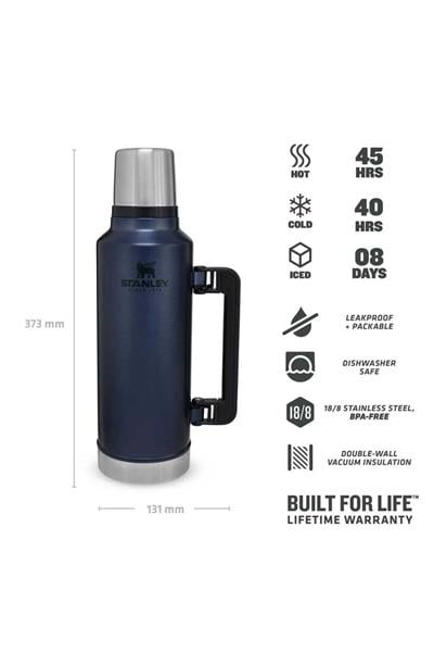 Stanley Klasik Vakumlu Paslanmaz Çelik Termos 1.9 LT - Lacivert