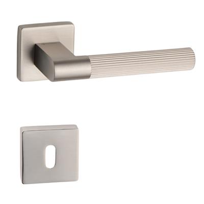 Leo-L Rozetli Kapı Kolu Takımı Saten Rengi