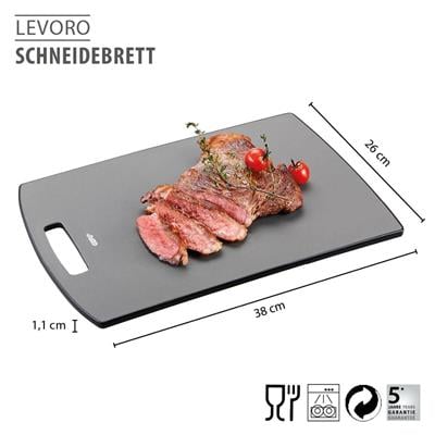 Levoro Büyük Kesme Tahtası, Gri Renk 38x26x1,1 cm