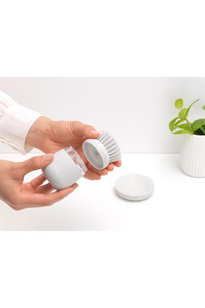 Lıght Grey Sabun Hazneli Bulaşık Fırçası