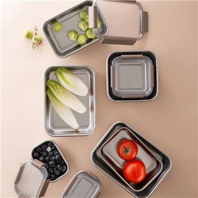 Locknlock Paslanmaz Çelik Fırın & Saklama Kabı Dörtgen Kilitli 1 Lt Kahverengi