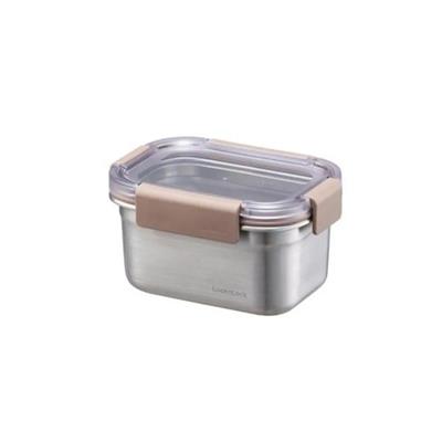Locknlock Paslanmaz Çelik Fırın & Saklama Kabı Dörtgen Kilitli 520ml Kahverengi