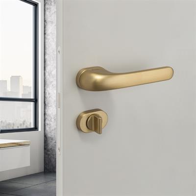 Lokı Rozetli Kapı Kolu Altın Saten Renk