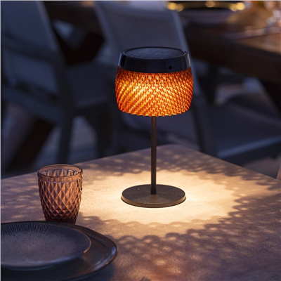 LOLIE Güneş Enerjili ve Şarj Edilebilir Masa Lambası (Amber) 27 cm