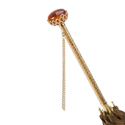 Lüks Dahlia İşlemeli Pirinç Saplı Şemsiye 93 cm