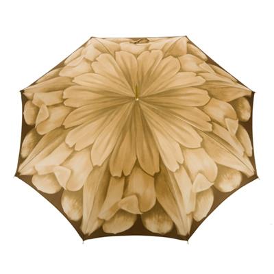 Lüks Dahlia İşlemeli Pirinç Saplı Şemsiye 93 cm