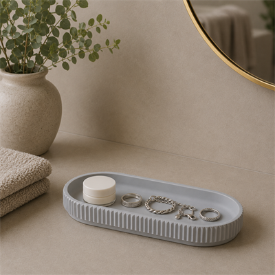 Lumi Kanallı Banyo Tepsisi - Açık Gri