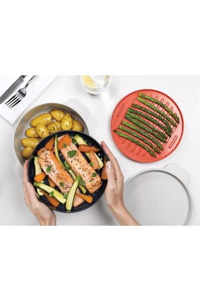 M-Cuisine 4Lü Mikrodalga Pişirme Seti - Taş/Turuncu
