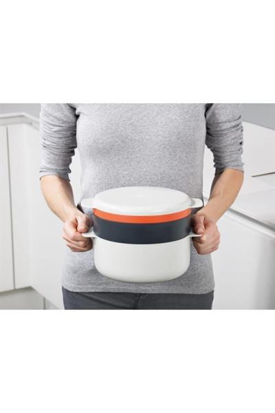 M-Cuisine 4Lü Mikrodalga Pişirme Seti - Taş/Turuncu