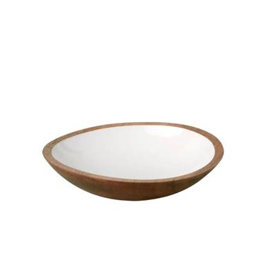 Mango Ahşap & Beyaz Kase Çap 15 Cm