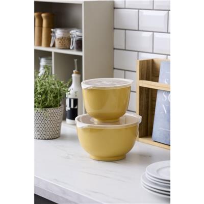 Margrethe Seti 2 Parça (1,5 + 3 Litre Ve Uyumlu Kapak) Hardal Rengi