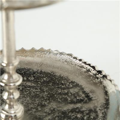 Mat Parlak Gümüş Dekoratif Raflı Stand 21Cm