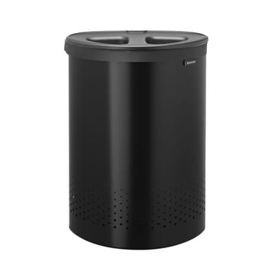 Matt Black İki Bölmeli Çamaşır Sepeti 55 L