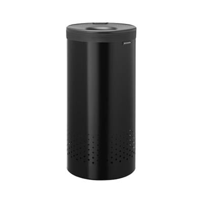 Matt Black Plastik Kapaklı Çamaşır Sepeti 35 L