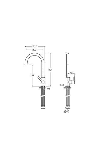 Mencia Döner Çıkış Uçlu Eviye Bataryası, Cold Start, Beyaz