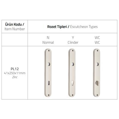 Metıs Krom Renk Aynalı Kapı Kolu Takımı