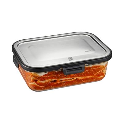 Mılo Gıda Saklama Kabı Dikdörtgen 1500 Ml Paslanmaz Çelik Kapaklı