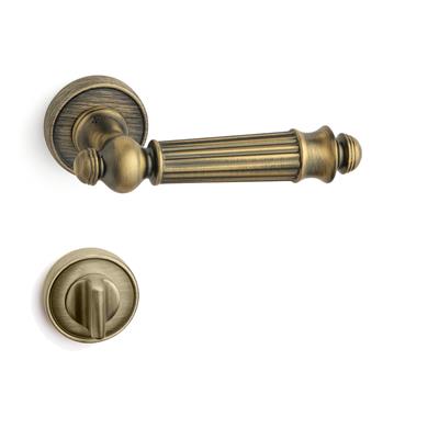 Mıra Rozetli Kapı Kolu Takımı Antik Rengi