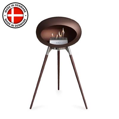 Mocca Kubbe Şömine & Öğütülmüş Ahşap Cilalı Çelik Brülör (Büyük Ayak) / Mocca Ground Wood High Mocca- Smoked Oak-Steel Burner