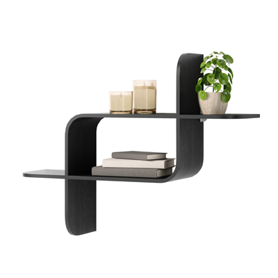 Montage Metal Duvar Rafı Tekli Siyah 62 cm