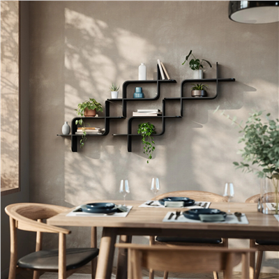 Montage Metal Duvar Rafı Tekli Siyah 62 cm
