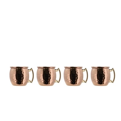Moscow 4lü Bakır Mule Mini Shot Bardağı 8 cl - 4 cm