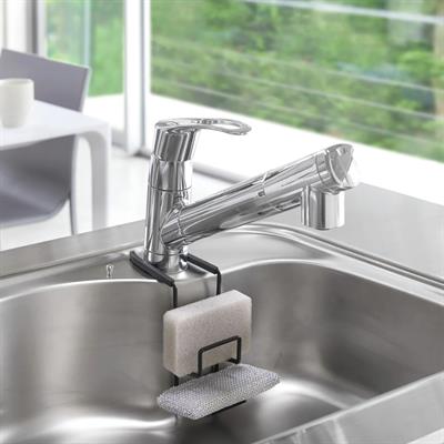 Musluk Askılı Çift Süngerlik Çelik Siyah Renk