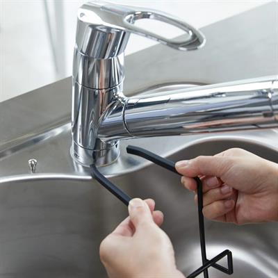 Musluk Askılı Çift Süngerlik Çelik Siyah Renk