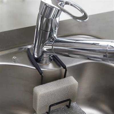 Musluk Askılı Çift Süngerlik Çelik Siyah Renk