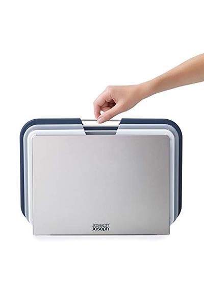 Nest Büyük 3Lü Kesme Tahtası Seti Gri/Mavi 60147