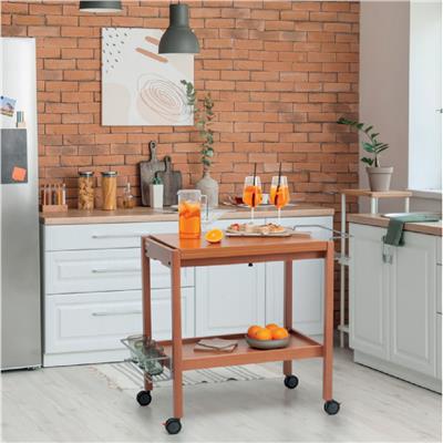 Newton Ahşap Servis Arabası Ceviz Renk