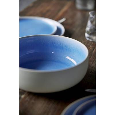 North Seramik Makarna Kasesi Mat Beyaz/Parlak Nehir Çap:19 Cm