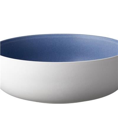 North Seramik Salata Kasesi Mat Beyaz/Mat Nehir Çap:25 Cm