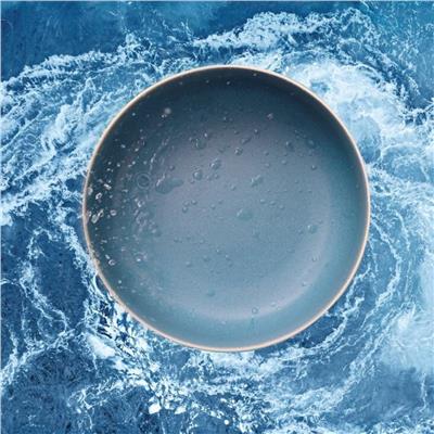 North Seramik Salata Kasesi Mat Beyaz/Mat Nehir Çap:25 Cm