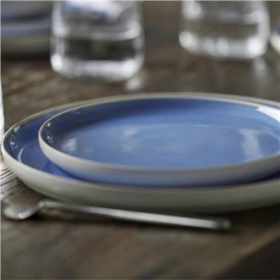 North Seramik Yemek Tabağı Mat Beyaz/Parlak Nehir Çap:27 Cm