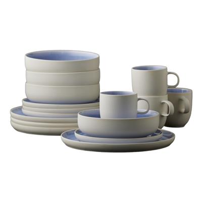 North Seramik Yemek Takımı 16 Parça Mat Beyaz/Parlak Nehir