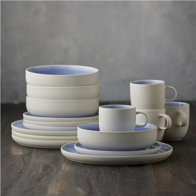 North Seramik Yemek Takımı 16 Parça Mat Beyaz/Parlak Nehir