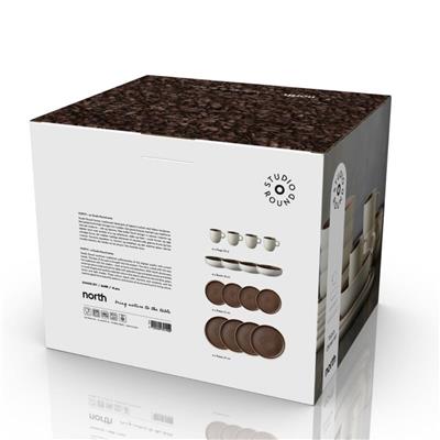 North Seramik Yemek Takımı 16 Parça Mat Beyaz/Mat Kabuk