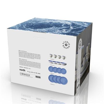 North Seramik Yemek Takımı 16 Parça Mat Beyaz/Parlak Nehir