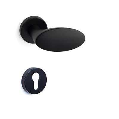 Oberon Rozetli Kapı Kolu Takımı Siyah Renk