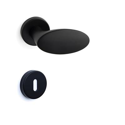 Oberon Rozetli Kapı Kolu Takımı Siyah Renk