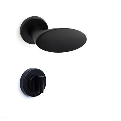 Oberon Rozetli Kapı Kolu Takımı Siyah Renk