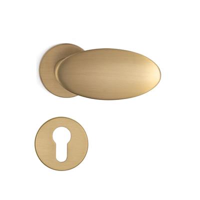 Oberon Rozetli Kapı Kolu Takımı Altın Saten Renk