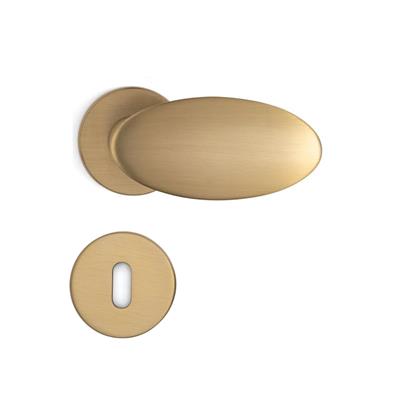 Oberon Rozetli Kapı Kolu Takımı Altın Saten Renk