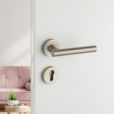 Odıa Rozetli Kapı Kolu Nikel Saten Mat Renk