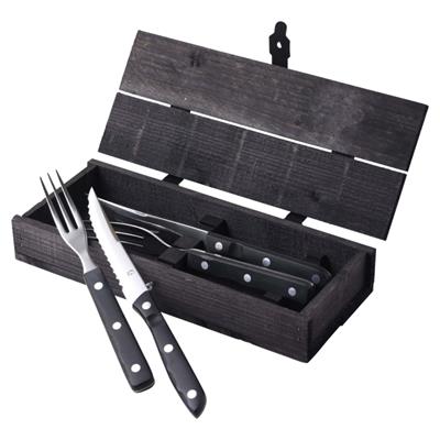 Old Farmer Black Steak Çatal, Bıçak Takımı 4 Parça - 18/8 Paslanmaz Çelik