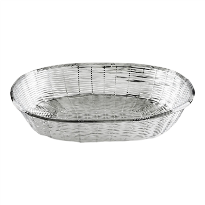 Oval Gümüş Kaplama Ekmek Sepeti 21x30 cm