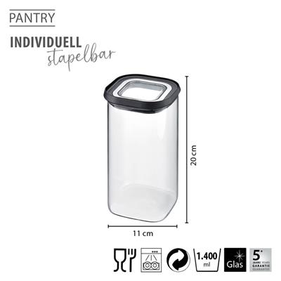 Pantry Erzak Saklama Kabı 1400 Ml 11x11x20 cm