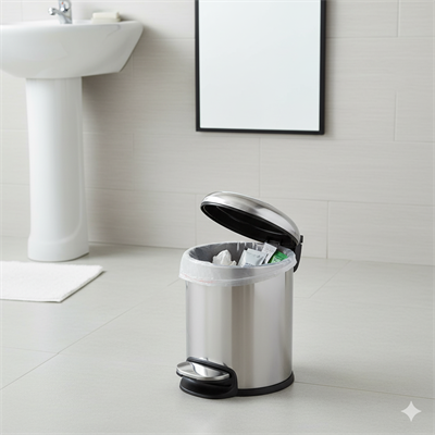 Pedallı 3 L Parlak Nikel Çöp Kovası 26x20x20 cm
