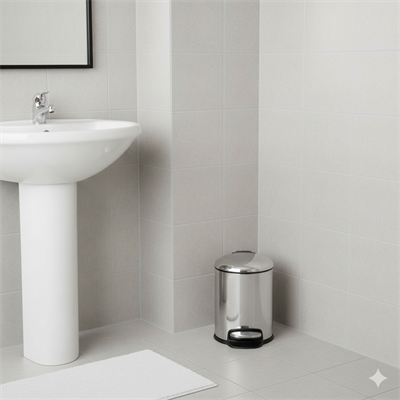 Pedallı 3 L Parlak Nikel Çöp Kovası 26x20x20 cm